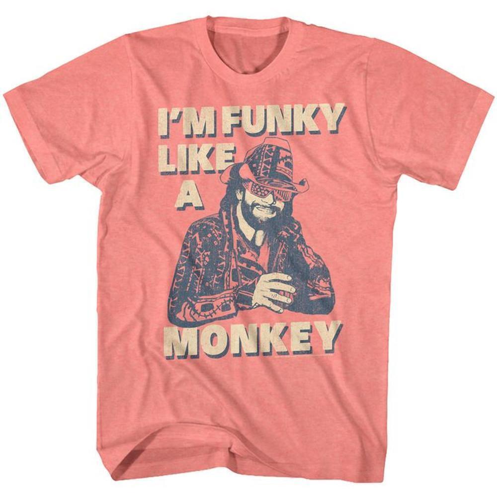 Macho Man Funky Coral Silk Heather T Shirt